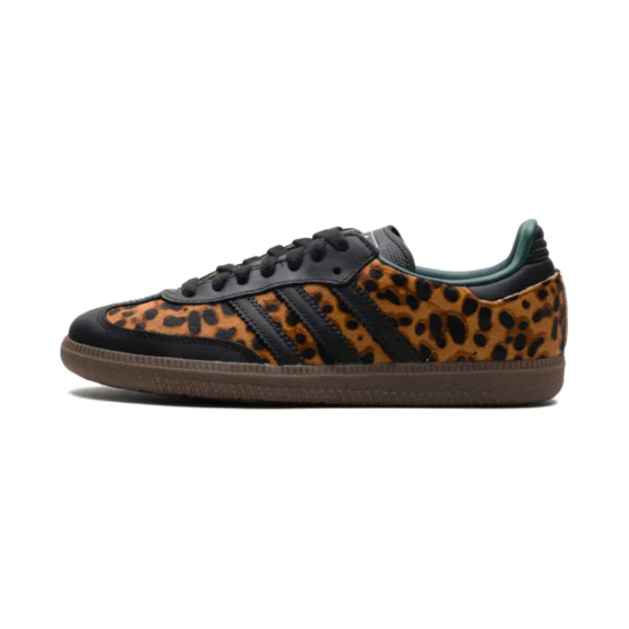 adidas Samba OG Black Green Leopard (Women's) - Image 3