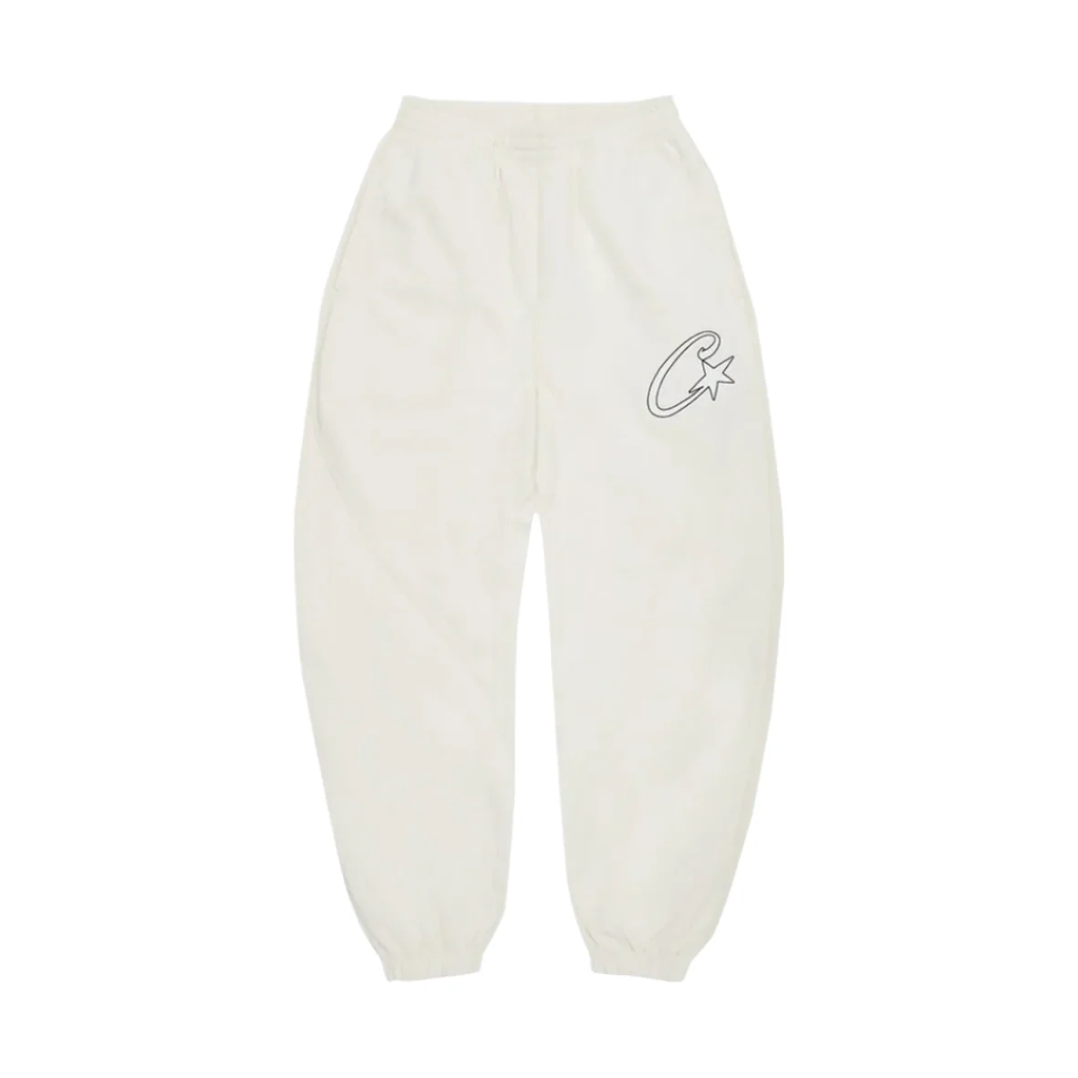 Corteiz Satin C Star Appliqué Bottoms Off White