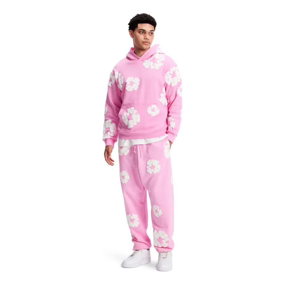Denim Tears The Cotton Wreath Sweatpants Pink - Image 3