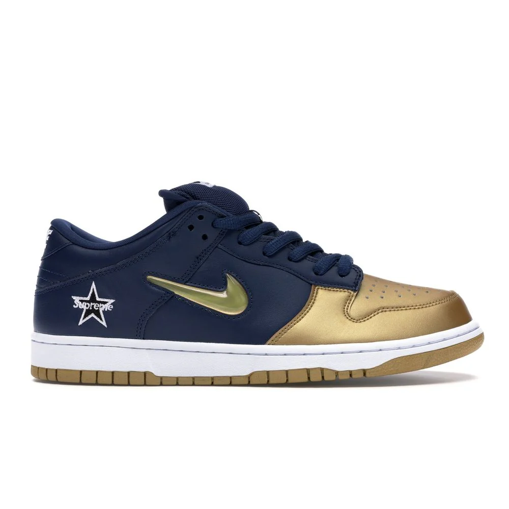 Nike SB Dunk Low Supreme Jewel Swoosh Gold - Image 5