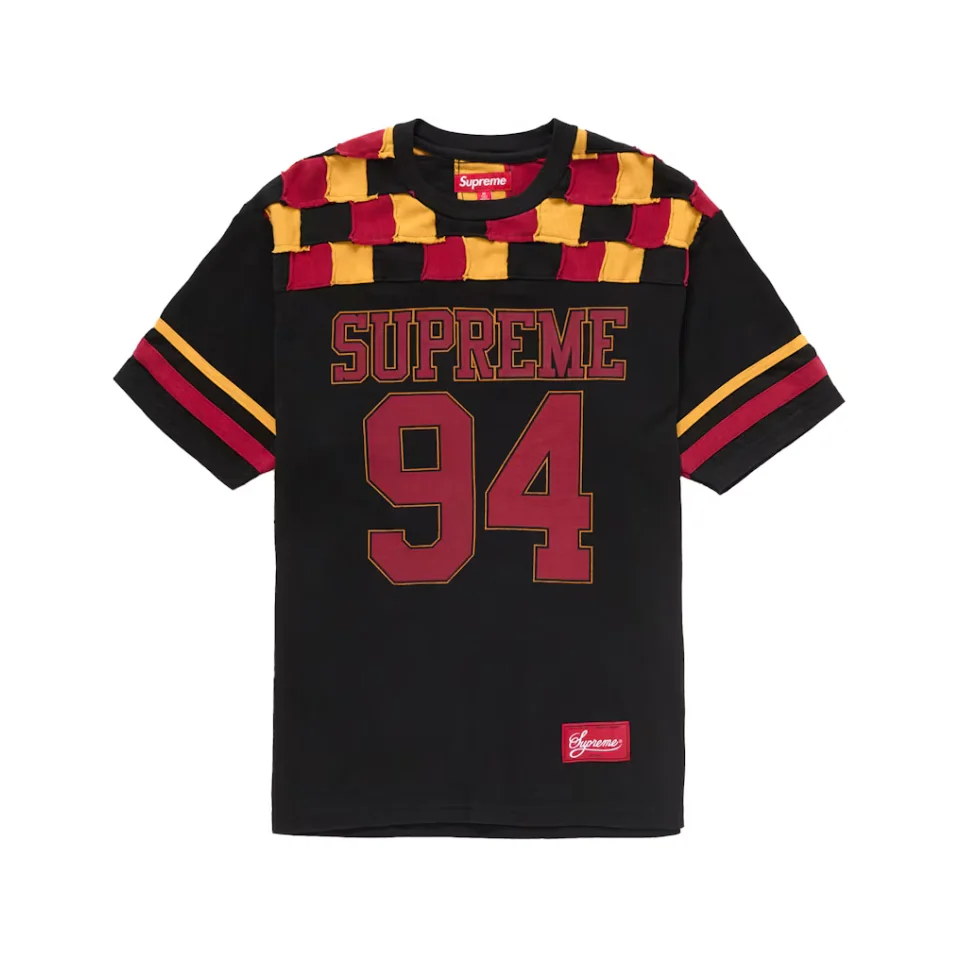Supreme Patchwork Yoke Football Top Black